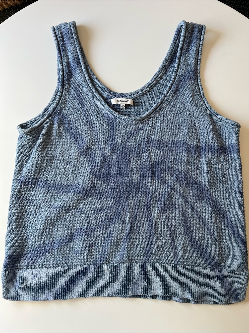 Madewell Womens XL Blue Tie-Dye Knit Tank Top